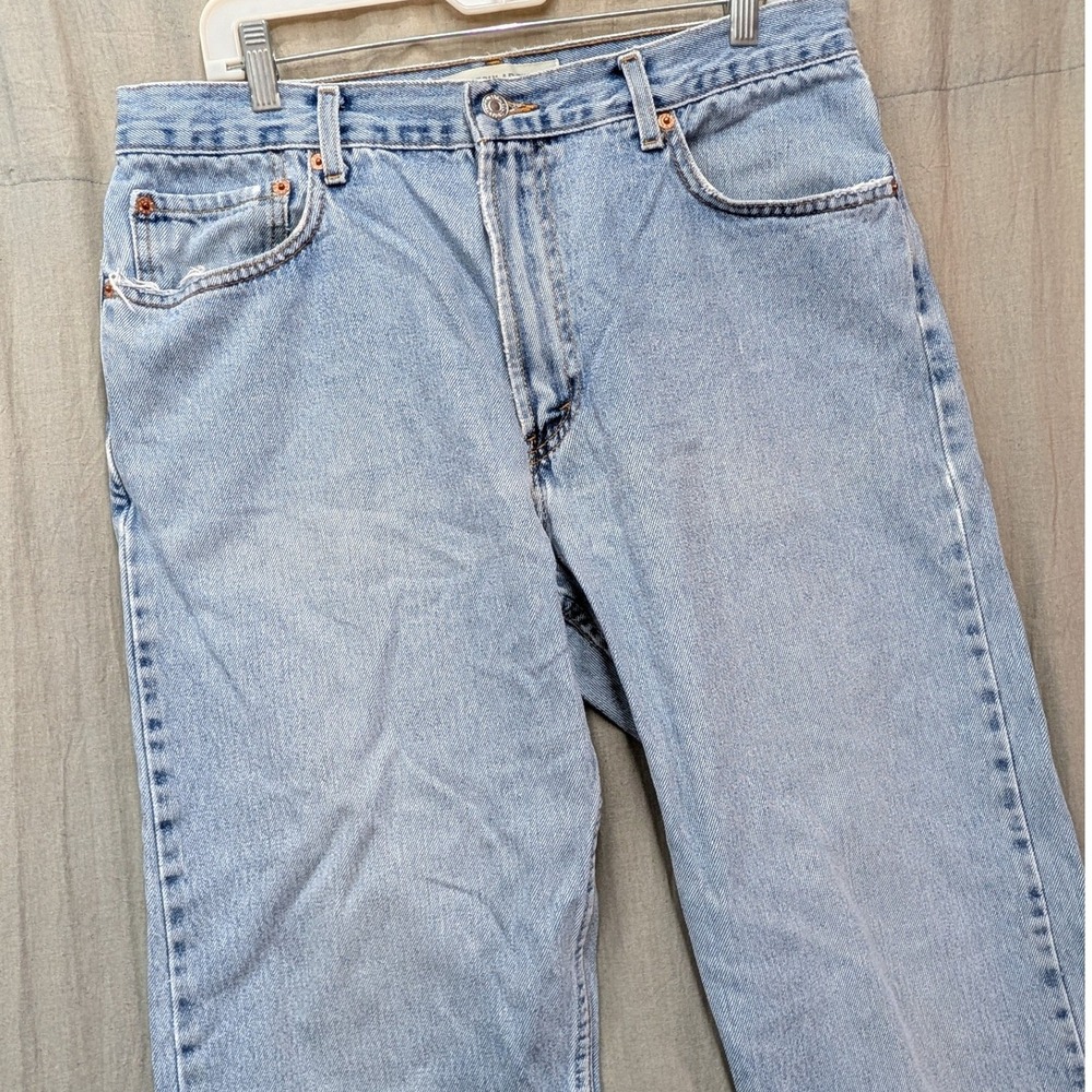 Levis 505 Regular Fit Jeans Mens 36x34 Light Wash Blue Straight Leg 00505-4891